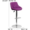 image:imageFlash Furniture Caldwell 2 Pk Contemporary Gray Vinyl Bucket Seat Adjustable Height Barstool with Chrome BasePurple