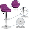 image:imageFlash Furniture Caldwell 2 Pk Contemporary Gray Vinyl Bucket Seat Adjustable Height Barstool with Chrome BasePurple