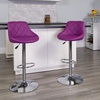 image:imageFlash Furniture Caldwell 2 Pk Contemporary Gray Vinyl Bucket Seat Adjustable Height Barstool with Chrome BasePurple