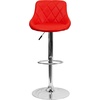image:imageFlash Furniture Caldwell 2 Pk Contemporary Gray Vinyl Bucket Seat Adjustable Height Barstool with Chrome BaseRed