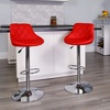 image:imageFlash Furniture Caldwell 2 Pk Contemporary Gray Vinyl Bucket Seat Adjustable Height Barstool with Chrome BaseRed