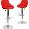 image:imageFlash Furniture Caldwell 2 Pk Contemporary Gray Vinyl Bucket Seat Adjustable Height Barstool with Chrome BaseRed