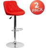 image:imageFlash Furniture Caldwell 2 Pk Contemporary Gray Vinyl Bucket Seat Adjustable Height Barstool with Chrome BaseRed
