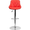 image:imageFlash Furniture Caldwell 2 Pk Contemporary Gray Vinyl Bucket Seat Adjustable Height Barstool with Chrome BaseRed