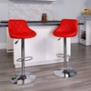 image:imageFlash Furniture Caldwell 2 Pk Contemporary Gray Vinyl Bucket Seat Adjustable Height Barstool with Chrome BaseRed