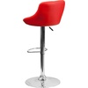 image:imageFlash Furniture Caldwell 2 Pk Contemporary Gray Vinyl Bucket Seat Adjustable Height Barstool with Chrome BaseRed