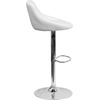 image:imageFlash Furniture Caldwell 2 Pk Contemporary Gray Vinyl Bucket Seat Adjustable Height Barstool with Chrome BaseWhite
