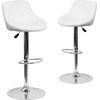 image:imageFlash Furniture Caldwell 2 Pk Contemporary Gray Vinyl Bucket Seat Adjustable Height Barstool with Chrome BaseWhite