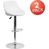 image:imageFlash Furniture Caldwell 2 Pk Contemporary Gray Vinyl Bucket Seat Adjustable Height Barstool with Chrome BaseWhite