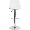 image:imageFlash Furniture Caldwell 2 Pk Contemporary Gray Vinyl Bucket Seat Adjustable Height Barstool with Chrome BaseWhite