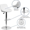 image:imageFlash Furniture Caldwell 2 Pk Contemporary Gray Vinyl Bucket Seat Adjustable Height Barstool with Chrome BaseWhite
