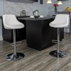 image:imageFlash Furniture Caldwell 2 Pk Contemporary Gray Vinyl Bucket Seat Adjustable Height Barstool with Chrome BaseWhite