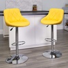 image:imageFlash Furniture Caldwell 2 Pk Contemporary Gray Vinyl Bucket Seat Adjustable Height Barstool with Chrome BaseYellow