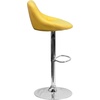 image:imageFlash Furniture Caldwell 2 Pk Contemporary Gray Vinyl Bucket Seat Adjustable Height Barstool with Chrome BaseYellow