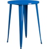 image:imageFlash Furniture Callum Commercial Grade 30 Round Black Metal IndoorOutdoor Bar Table Set with 4 Cafe StoolsBlue