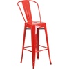 image:imageFlash Furniture Callum Commercial Grade 30 Round Black Metal IndoorOutdoor Bar Table Set with 4 Cafe StoolsRed