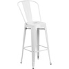 image:imageFlash Furniture Callum Commercial Grade 30 Round Black Metal IndoorOutdoor Bar Table Set with 4 Cafe StoolsWhite