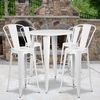image:imageFlash Furniture Callum Commercial Grade 30 Round Black Metal IndoorOutdoor Bar Table Set with 4 Cafe StoolsWhite