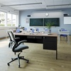 image:imageFlash Furniture Cambridge Right Side Single Pedestal Desk with 3 Locking Drawers Commercial Grade Teachers or Office Desk 30x60 Metal Frame White OakBlackWhite Oak