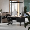 image:imageFlash Furniture Cambridge Right Side Single Pedestal Desk with 3 Locking Drawers Commercial Grade Teachers or Office Desk 30x60 Metal Frame White OakBlackWhite Oak