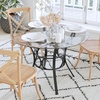 image:imageFlash Furniture Carlisle 42 Round Glass Dining Table with Black Metal FrameClearBlack