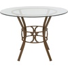 image:imageFlash Furniture Carlisle 42 Round Glass Dining Table with Black Metal FrameClearMatte Gold