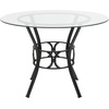 image:imageFlash Furniture Carlisle 42 Round Glass Dining Table with Silver Metal FrameClearBlack