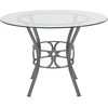 image:imageFlash Furniture Carlisle 42 Round Glass Dining Table with Silver Metal FrameClearSilver
