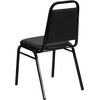 image:imageFlash Furniture Carlton 36 Square Walnut Laminate Table Set with XBase and 4 Black Trapezoidal Back Banquet ChairsBlack TopBlack Vinyl Seat
