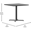image:imageFlash Furniture Carlton 36 Square Walnut Laminate Table Set with XBase and 4 Black Trapezoidal Back Banquet ChairsBlack TopBlack Vinyl Seat