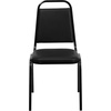 image:imageFlash Furniture Carlton 36 Square Walnut Laminate Table Set with XBase and 4 Black Trapezoidal Back Banquet ChairsBlack TopBlack Vinyl Seat