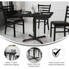 image:imageFlash Furniture Carlton 36 Square Walnut Laminate Table Set with XBase and 4 Black Trapezoidal Back Banquet ChairsBlack TopBlack Vinyl Seat