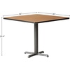 image:imageFlash Furniture Carlton 36 Square Walnut Laminate Table Set with XBase and 4 Black Trapezoidal Back Banquet ChairsWalnut TopBlack Vinyl Seat