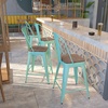 image:imageFlash Furniture Carly 24 High Mint Green Metal Counter Height Stool with Back and Wood Seat4