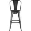 image:imageFlash Furniture Carly Commercial Grade 30 High Black Metal IndoorOutdoor Bar Height Stool with Back and Black Polystyrene Seat