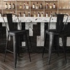 image:imageFlash Furniture Carly Commercial Grade 30 High Black Metal IndoorOutdoor Bar Height Stool with Back and Black Polystyrene Seat