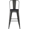 image:imageFlash Furniture Carly Commercial Grade 30 High Black Metal IndoorOutdoor Bar Height Stool with Back and Black Polystyrene Seat