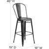 image:imageFlash Furniture Carly Commercial Grade 30 High Black Metal IndoorOutdoor Bar Height Stool with Back and Black Polystyrene Seat