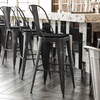 image:imageFlash Furniture Carly Commercial Grade 30 High Black Metal IndoorOutdoor Bar Height Stool with Back and Black Polystyrene Seat