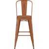 image:imageFlash Furniture Carly Commercial Grade 30 High Orange Metal IndoorOutdoor Bar Height Stool with Back and Teak Polystyrene Seat