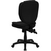 image:imageFlash Furniture Caroline MidBack Black LeatherSoft Multifunction Swivel Ergonomic Task Office Chair with Pillow Top CushioningBlack Fabric