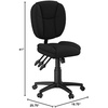 image:imageFlash Furniture Caroline MidBack Black LeatherSoft Multifunction Swivel Ergonomic Task Office Chair with Pillow Top CushioningBlack Fabric