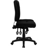 image:imageFlash Furniture Caroline MidBack Black LeatherSoft Multifunction Swivel Ergonomic Task Office Chair with Pillow Top CushioningBlack Fabric