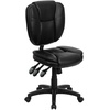 image:imageFlash Furniture Caroline MidBack Black LeatherSoft Multifunction Swivel Ergonomic Task Office Chair with Pillow Top CushioningBlack Leathersoft