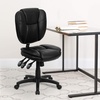 image:imageFlash Furniture Caroline MidBack Black LeatherSoft Multifunction Swivel Ergonomic Task Office Chair with Pillow Top CushioningBlack Leathersoft