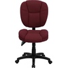 image:imageFlash Furniture Caroline MidBack Black LeatherSoft Multifunction Swivel Ergonomic Task Office Chair with Pillow Top CushioningBurgundy Fabric