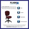 image:imageFlash Furniture Caroline MidBack Black LeatherSoft Multifunction Swivel Ergonomic Task Office Chair with Pillow Top CushioningBurgundy Fabric