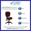 image:imageFlash Furniture Caroline MidBack Black LeatherSoft Multifunction Swivel Ergonomic Task Office Chair with Pillow Top CushioningBurgundy Fabric
