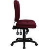 image:imageFlash Furniture Caroline MidBack Black LeatherSoft Multifunction Swivel Ergonomic Task Office Chair with Pillow Top CushioningBurgundy Fabric
