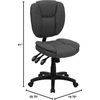 image:imageFlash Furniture Caroline MidBack Black LeatherSoft Multifunction Swivel Ergonomic Task Office Chair with Pillow Top CushioningGray Fabric